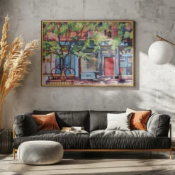 West Village - Stretched Canvas, Poster Or Fine Art Print(West Village Stretched Canvas Poster Or Fine Art Print) -Heart Wall Art Store pictufy horizontal dark sofa gray wall ratio 5x7 2786706