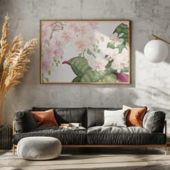 Vintage Orchid Flower No.2 - Stretched Canvas, Poster Or Fine Art Print(Vintage Orchid Flower No 2 Stretched Canvas Poster Or Fine Art Print) -Heart Wall Art Store pictufy horizontal dark sofa gray wall ratio 5x7 2842773