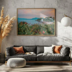 Sicily After Sunset - Stretched Canvas, Poster Or Fine Art Print(Sicily After Sunset Stretched Canvas Poster Or Fine Art Print 1) -Heart Wall Art Store pictufy horizontal dark sofa gray wall ratio 5x7 2892565