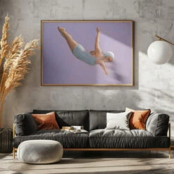 Lavender Diver - Stretched Canvas, Poster Or Fine Art Print(Lavender Diver Stretched Canvas Poster Or Fine Art Print) 21 Lavender Diver - Stretched Canvas, Poster Or Fine Art Print(Lavender Diver Stretched Canvas Poster Or Fine Art Print) -Heart Wall Art Store pictufy horizontal dark sofa gray wall ratio 5x7 2912034