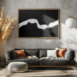 The Profiles Of Two Women - Stretched Canvas, Poster Or Fine Art Print(The Profiles Of Two Women Stretched Canvas Poster Or Fine Art Print) -Heart Wall Art Store pictufy horizontal dark sofa gray wall ratio 5x7 334527