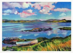 Boat On The Lake - Stretched Canvas, Poster Or Fine Art Print(Boat On The Lake Stretched Canvas Poster Or Fine Art Print 1) -Heart Wall Art Store pictufy horizontal white 70x50 2786576