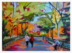 Central Park Walk - Stretched Canvas, Poster Or Fine Art Print(Central Park Walk Stretched Canvas Poster Or Fine Art Print) -Heart Wall Art Store pictufy horizontal white 70x50 2786601