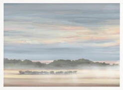 Buffalos In Botswana - Stretched Canvas, Poster Or Fine Art Print(Buffalos In Botswana Stretched Canvas Poster Or Fine Art Print) -Heart Wall Art Store pictufy horizontal white 70x50 3019970