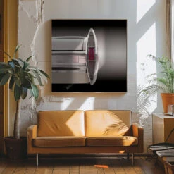 US Classic Car Sedan Deville 1967 - Square Stretched Canvas, Poster Or Fine Art Print(Us Classic Car Sedan Deville 1967 Square Stretched Canvas Poster Or Fine Art Print) -Heart Wall Art Store pictufy interior 70s sofa ratio 1x1 1733138