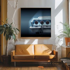 US Classic Car 1963 Impala - Square Stretched Canvas, Poster Or Fine Art Print(Us Classic Car 1963 Impala Square Stretched Canvas Poster Or Fine Art Print) -Heart Wall Art Store pictufy interior 70s sofa ratio 1x1 1764781