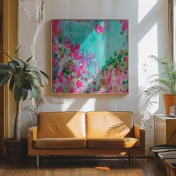 May Garden - Square Stretched Canvas, Poster Or Fine Art Print(May Garden Square Stretched Canvas Poster Or Fine Art Print) -Heart Wall Art Store pictufy interior 70s sofa ratio 1x1 2737886