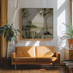 Carriage House 6 - Square Stretched Canvas, Poster Or Fine Art Print(Carriage House 6 Square Stretched Canvas Poster Or Fine Art Print) -Heart Wall Art Store pictufy interior 70s sofa ratio 1x1 2787315