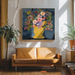 Izzie S Bouquet - Square Stretched Canvas, Poster Or Fine Art Print(Izzie S Bouquet Square Stretched Canvas Poster Or Fine Art Print) -Heart Wall Art Store pictufy interior 70s sofa ratio 1x1 2787358