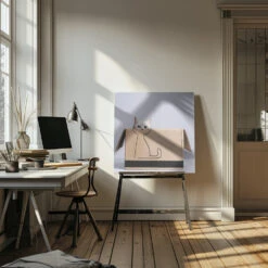 Cat In The Box - Square Stretched Canvas, Poster Or Fine Art Print(Cat In The Box Square Stretched Canvas Poster Or Fine Art Print) -Heart Wall Art Store pictufy interior artist studio ratio 1x1 1863064