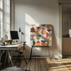 Bauhaus Modern - Square Stretched Canvas, Poster Or Fine Art Print(Bauhaus Modern Square Stretched Canvas Poster Or Fine Art Print) -Heart Wall Art Store pictufy interior artist studio ratio 1x1 2552985