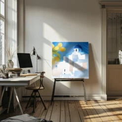 Santorini Neu - Square Stretched Canvas, Poster Or Fine Art Print(Santorini Neu Square Stretched Canvas Poster Or Fine Art Print) -Heart Wall Art Store pictufy interior artist studio ratio 1x1 2553091