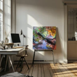 Milford Brook - Square Stretched Canvas, Poster Or Fine Art Print(Milford Brook Square Stretched Canvas Poster Or Fine Art Print) -Heart Wall Art Store pictufy interior artist studio ratio 1x1 2786641