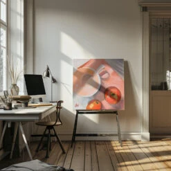 Peach Tea Cup - Square Stretched Canvas, Poster Or Fine Art Print(Peach Tea Cup Square Stretched Canvas Poster Or Fine Art Print) 25 Peach Tea Cup - Square Stretched Canvas, Poster Or Fine Art Print(Peach Tea Cup Square Stretched Canvas Poster Or Fine Art Print) -Heart Wall Art Store pictufy interior artist studio ratio 1x1 2787383