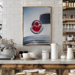US Classic Car 1962 Monterey Taillight - Stretched Canvas, Poster Or Fine Art Print(Us Classic Car 1962 Monterey Taillight Stretched Canvas Poster Or Fine Art Print) -Heart Wall Art Store pictufy interior barista white 1832559