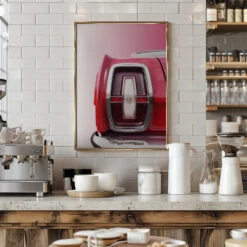 US Classic Car Fair Lane 1968 Taillight Abstract - Stretched Canvas, Poster Or Fine Art Print(Us Classic Car Fair Lane 1968 Taillight Abstract Stretched Canvas Poster Or Fine Art Print) -Heart Wall Art Store pictufy interior barista white 2231768