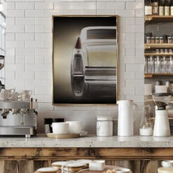 American Classic Car Coupe Deville 1964 - Stretched Canvas, Poster Or Fine Art Print(American Classic Car Coupe Deville 1964 Stretched Canvas Poster Or Fine Art Print) -Heart Wall Art Store pictufy interior barista white 2296614