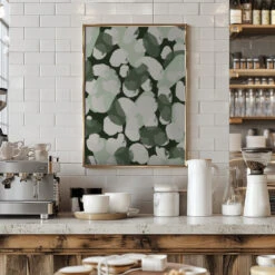 Green Round Strokes Pattern - Stretched Canvas, Poster Or Fine Art Print(Green Round Strokes Pattern Stretched Canvas Poster Or Fine Art Print) -Heart Wall Art Store pictufy interior barista white 2384299