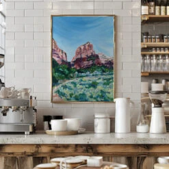 Angels Landing - Stretched Canvas, Poster Or Fine Art Print(Angels Landing Stretched Canvas Poster Or Fine Art Print) -Heart Wall Art Store pictufy interior barista white 2464820