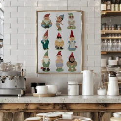 Garden Gnomes - Stretched Canvas, Poster Or Fine Art Print(Garden Gnomes Stretched Canvas Poster Or Fine Art Print) -Heart Wall Art Store pictufy interior barista white 2505732