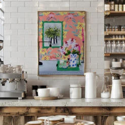 Funky Wallpaper By Sarah Gesek- Stretched Canvas, Poster Or Fine Art Print(Funky Wallpaper Stretched Canvas Poster Or Fine Art Print) -Heart Wall Art Store pictufy interior barista white 2536245