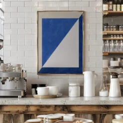 Blue Geometric Play - Stretched Canvas, Poster Or Fine Art Print(Blue Geometric Play Stretched Canvas Poster Or Fine Art Print) 18 Blue Geometric Play - Stretched Canvas, Poster Or Fine Art Print(Blue Geometric Play Stretched Canvas Poster Or Fine Art Print) -Heart Wall Art Store pictufy interior barista white 2551430