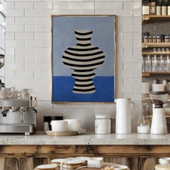 Striped Vase Illusion - Stretched Canvas, Poster Or Fine Art Print(Striped Vase Illusion Stretched Canvas Poster Or Fine Art Print) -Heart Wall Art Store pictufy interior barista white 2551435