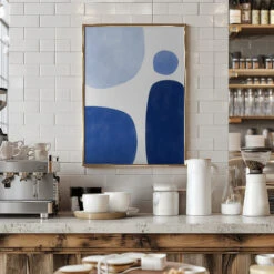 Blue Geometric Flow - Stretched Canvas, Poster Or Fine Art Print(Blue Geometric Flow Stretched Canvas Poster Or Fine Art Print) 18 Blue Geometric Flow - Stretched Canvas, Poster Or Fine Art Print(Blue Geometric Flow Stretched Canvas Poster Or Fine Art Print) -Heart Wall Art Store pictufy interior barista white 2551462