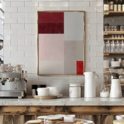 Crimson Hues Harmony - Stretched Canvas, Poster Or Fine Art Print(Crimson Hues Harmony Stretched Canvas Poster Or Fine Art Print) -Heart Wall Art Store pictufy interior barista white 2552171