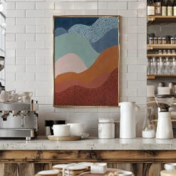 Colorful Wave Scape - Stretched Canvas, Poster Or Fine Art Print(Colorful Wave Scape Stretched Canvas Poster Or Fine Art Print) -Heart Wall Art Store pictufy interior barista white 2552528