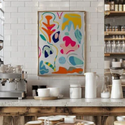 Matisse Inspired Shapes - Stretched Canvas, Poster Or Fine Art Print(Matisse Inspired Shapes Stretched Canvas Poster Or Fine Art Print) -Heart Wall Art Store pictufy interior barista white 2552768