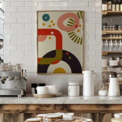 Mid Century Cirque 3 - Stretched Canvas, Poster Or Fine Art Print(Mid Century Cirque 3 Stretched Canvas Poster Or Fine Art Print) -Heart Wall Art Store pictufy interior barista white 2552972