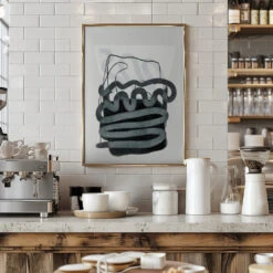 Painted Lines Swazz 3 Kopie - Stretched Canvas, Poster Or Fine Art Print(Painted Lines Swazz 3 Kopie Stretched Canvas Poster Or Fine Art Print) -Heart Wall Art Store pictufy interior barista white 2553058