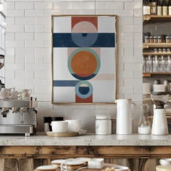 Geometric Shapes With Circles And Rectangles - Stretched Canvas, Poster Or Fine Art Print(Geometric Shapes With Circles And Rectangles Stretched Canvas Poster Or Fine Art Print) -Heart Wall Art Store pictufy interior barista white 2553262