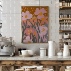 Pastel Flower Impression No 7 - Stretched Canvas, Poster Or Fine Art Print(Pastel Flower Impression No 7 Stretched Canvas Poster Or Fine Art Print) -Heart Wall Art Store pictufy interior barista white 2591433