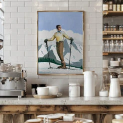 Skier Enjoying The View - Stretched Canvas, Poster Or Fine Art Print(Skier Enjoying The View Stretched Canvas Poster Or Fine Art Print) 18 Skier Enjoying The View - Stretched Canvas, Poster Or Fine Art Print(Skier Enjoying The View Stretched Canvas Poster Or Fine Art Print) -Heart Wall Art Store pictufy interior barista white 2636990