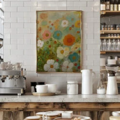 Flower Whirl - Stretched Canvas, Poster Or Fine Art Print(Flower Whirl Stretched Canvas Poster Or Fine Art Print) -Heart Wall Art Store pictufy interior barista white 2659977