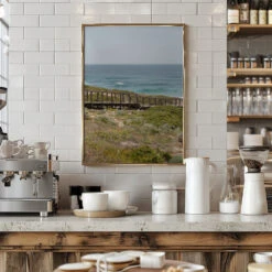 Coastal Walk - Stretched Canvas, Poster Or Fine Art Print(Coastal Walk Stretched Canvas Poster Or Fine Art Print) -Heart Wall Art Store pictufy interior barista white 2711026