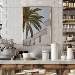 Tropical Menton - Stretched Canvas, Poster Or Fine Art Print(Tropical Menton Stretched Canvas Poster Or Fine Art Print) -Heart Wall Art Store pictufy interior barista white 2711085