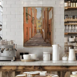 Streets Of Menton - Stretched Canvas, Poster Or Fine Art Print(Streets Of Menton Stretched Canvas Poster Or Fine Art Print 1) -Heart Wall Art Store pictufy interior barista white 2711105