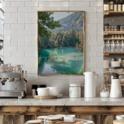 Blausee - Stretched Canvas, Poster Or Fine Art Print(Blausee Stretched Canvas Poster Or Fine Art Print) -Heart Wall Art Store pictufy interior barista white 2711137