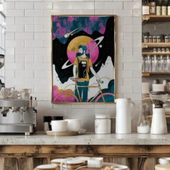 The Space Messenger - Stretched Canvas, Poster Or Fine Art Print(The Space Messenger Stretched Canvas Poster Or Fine Art Print) -Heart Wall Art Store pictufy interior barista white 2745475