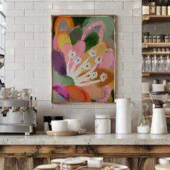 Colorful Bloom - Stretched Canvas, Poster Or Fine Art Print(Colorful Bloom Stretched Canvas Poster Or Fine Art Print) -Heart Wall Art Store pictufy interior barista white 2771142
