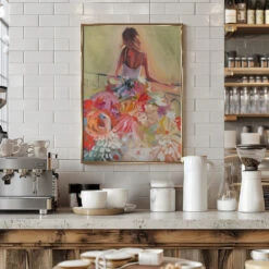 Flower Dress - Stretched Canvas, Poster Or Fine Art Print(Flower Dress Stretched Canvas Poster Or Fine Art Print) -Heart Wall Art Store pictufy interior barista white 2787338