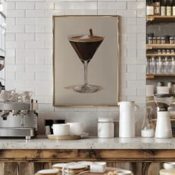 Espresso Martini - Jolly And Dash - Stretched Canvas, Poster Or Fine Art Print(Espresso Martini Jolly And Dash Stretched Canvas Poster Or Fine Art Print) -Heart Wall Art Store pictufy interior barista white 2811730