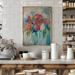 Blue Vase III - Stretched Canvas, Poster Or Fine Art Print(Blue Vase Iii Stretched Canvas Poster Or Fine Art Print) -Heart Wall Art Store pictufy interior barista white 2818644