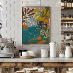 Abstract Leaves Close Up 1 - Stretched Canvas, Poster Or Fine Art Print(Abstract Leaves Close Up 1 Stretched Canvas Poster Or Fine Art Print) -Heart Wall Art Store pictufy interior barista white 2859629