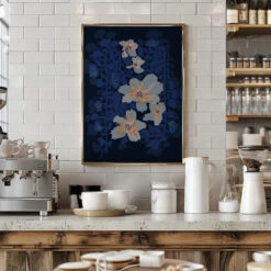 Orchids Shadow Blue Notes - Stretched Canvas, Poster Or Fine Art Print(Orchids Shadow Blue Notes Stretched Canvas Poster Or Fine Art Print) -Heart Wall Art Store pictufy interior barista white 2867369