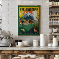 Yellowstone National Park Travel Poster - Stretched Canvas, Poster Or Fine Art Print(Yellowstone National Park Travel Poster Stretched Canvas Poster Or Fine Art Print) 18 Yellowstone National Park Travel Poster - Stretched Canvas, Poster Or Fine Art Print(Yellowstone National Park Travel Poster Stretched Canvas Poster Or Fine Art Print) -Heart Wall Art Store pictufy interior barista white 2884827