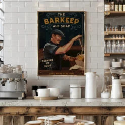 Barkeep Soap Poster 20x30 - Stretched Canvas, Poster Or Fine Art Print(Barkeep Soap Poster 20x30 Stretched Canvas Poster Or Fine Art Print) -Heart Wall Art Store pictufy interior barista white 2884924